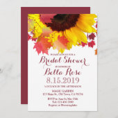 秋素朴秋ひまわりブライダルシャワーカード 招待状 (正面/裏面)