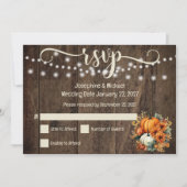 秋素朴秋カボチャ結婚式RSVPカード サンキューカード (正面)