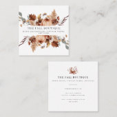 秋素朴秋カボチャ葉フローラ葉 スクエア名刺 (正面/裏面)