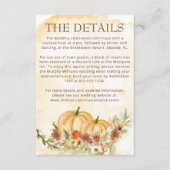 秋素朴秋カボチャ詳細結婚ズ エンクロージャーカード (正面)