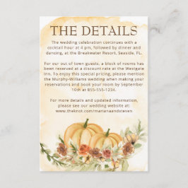 秋素朴秋カボチャ詳細結婚ズ エンクロージャーカード