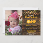 秋素朴秋カントリーフォト誕生日 招待状 (正面)