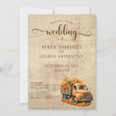 秋素朴秋トラック結婚式招待状 招待状 (正面)