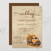 秋素朴秋トラック結婚式招待状 招待状 (正面/裏面)