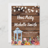 秋素朴秋フローラランタンヘンスパーティー 招待状 (正面)