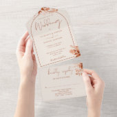 秋素朴秋フローラ結婚アーチ オールインワン招待状 (貼ってはがせる)