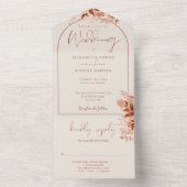 秋素朴秋フローラ結婚アーチ オールインワン招待状 (内側)