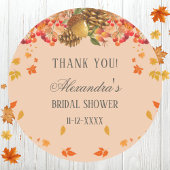 秋素朴秋ブライダルシャワーサンキュー ラウンドシール