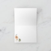 秋素朴秋ホワイトオレンジカボチャありがとう カード (内部)