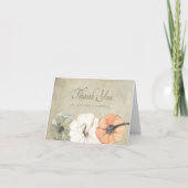 秋素朴秋ホワイトオレンジカボチャありがとう カード (正面)