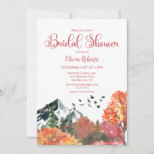 秋素朴秋マウンテンフォレストブライダルシャワー 招待状 (正面)
