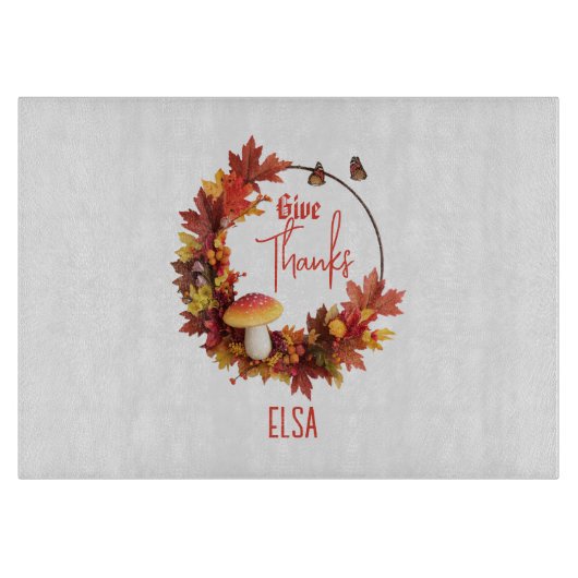 秋素朴秋与え感謝してい カッティングボード (正面)