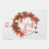 秋素朴秋与え感謝してい キッチンタオル (横)