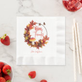 秋素朴秋与え感謝してい 縁ありランチョンナプキン (インサイチュ)