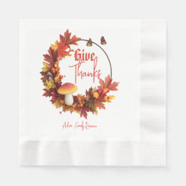 秋素朴秋与え感謝してい 縁ありランチョンナプキン