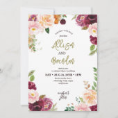 秋素朴秋季メープルエレガントな結婚式 招待状 (正面)