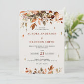 秋素朴紅葉カントリー結婚ボホイン 招待状 (スタンド正面)