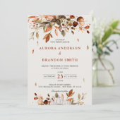 秋素朴紅葉カントリー結婚ボホイン 招待状 (スタンド正面)