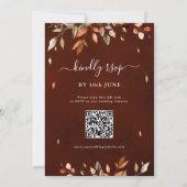 秋素朴紅葉カントリー結婚ボホイン 招待状 (裏面)