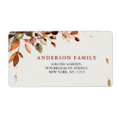 秋素朴紅葉結婚の出荷 ラベル (正面)