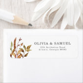 秋素朴結婚のパーソナライズされた差出人住所 ラベル (インサイチュ)