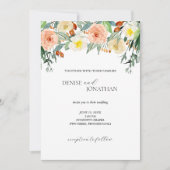 秋素朴結婚フローラ 招待状 (正面)