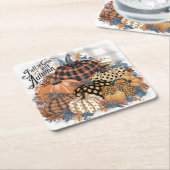 秋素朴美術を愛する美しい秋 スクエアペーパーコースター (アングル)