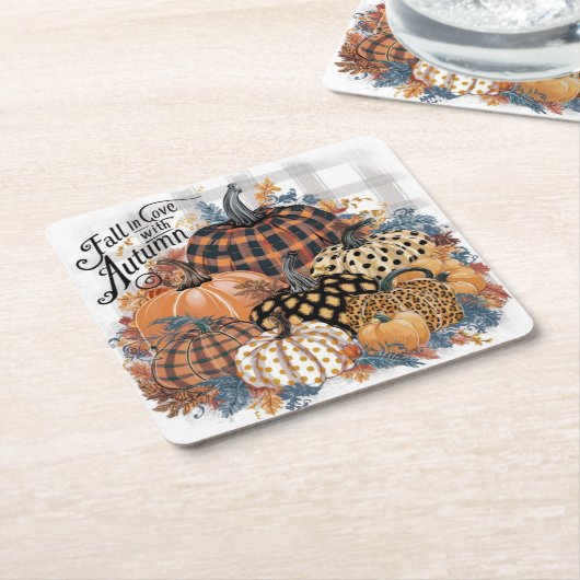 秋素朴美術を愛する美しい秋 スクエアペーパーコースター (アングル)