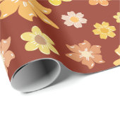 秋素朴花エレガント継ぎ目ない感謝祭 ラッピングペーパー (ロールコーナー)