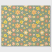 秋素朴花ズシームレスオータム誕生日 ラッピングペーパー (フラット)