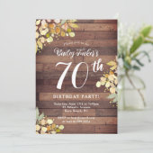秋素朴花模様ゴールドフォイルドット70誕生日 招待状 (スタンド正面)