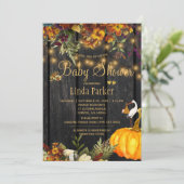 秋素朴花納木秋ベビーシャワー 招待状 (スタンド正面)