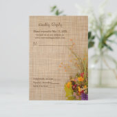 秋素朴花結婚式RSVPカード 出欠カード (スタンド正面)