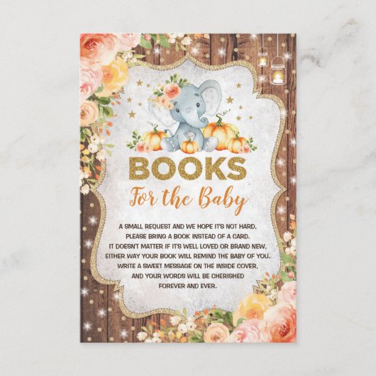 秋素朴象カボチャベビーカード用ブック エンクロージャーカード (正面)