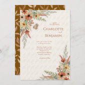 秋素朴野草結婚式招待状 招待状 (正面/裏面)