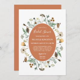 秋素朴野草花ブライダルシャワー 招待状