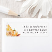 秋素朴金ゴールドフローラパンプキン差出人住所 ラベル (インサイチュ)