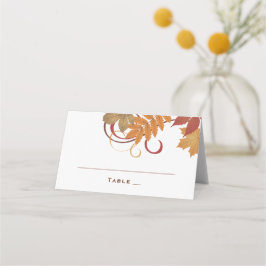 秋素朴離れの下結婚落 プレイスカード