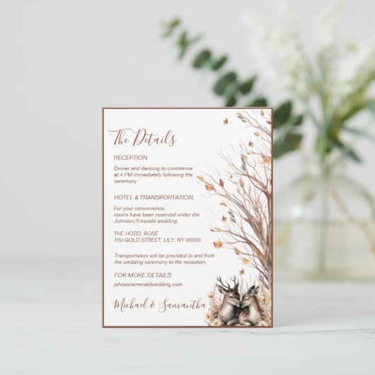 秋素朴鹿結婚コレクション エンクロージャーカード (スタンド正面)