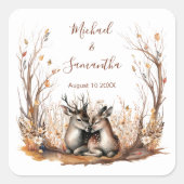 秋素朴鹿結婚コレクション スクエアシール (正面)