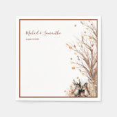 秋素朴鹿結婚コレクション スタンダードカクテルナプキン (正面)