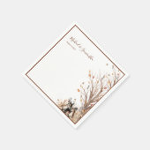 秋素朴鹿結婚コレクション スタンダードカクテルナプキン (角)