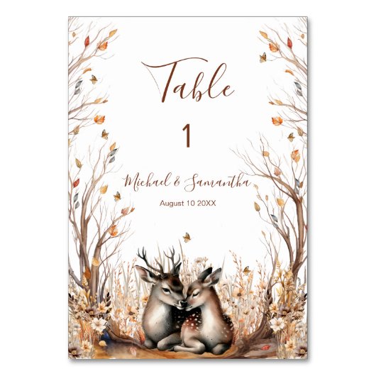 秋素朴鹿結婚コレクション テーブルナンバー (正面)