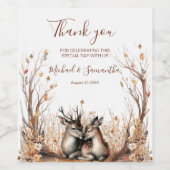 秋素朴鹿結婚コレクション ワインラベル (シングルラベル)