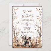 秋素朴鹿結婚コレクション 招待状 (正面)