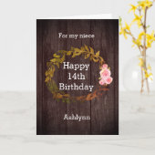 秋素朴14日誕生日姪 カード (黄色い花)