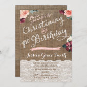 秋素朴《キリスト教》洗礼式や命名式1st誕生日パーティー女の子 招待状 (正面/裏面)