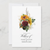 秋素朴-秋ひまわり結婚の写真 招待状 (正面)