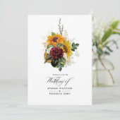 秋素朴-秋ひまわり結婚の写真 招待状 (スタンド正面)