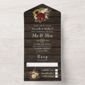 秋素朴- 1つのInvで結婚秋フローラの合計 オールインワン招待状 (内側)